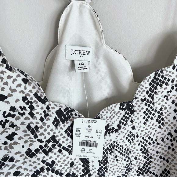 J. Crew Snakeskin Scalloped Lined Cami Top Women’s - Picture 5 of 8